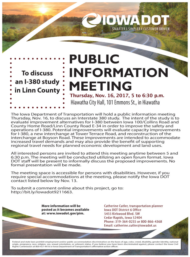 Hiawatha Copy - FINAL IDOT Public Info Meeting Flyer