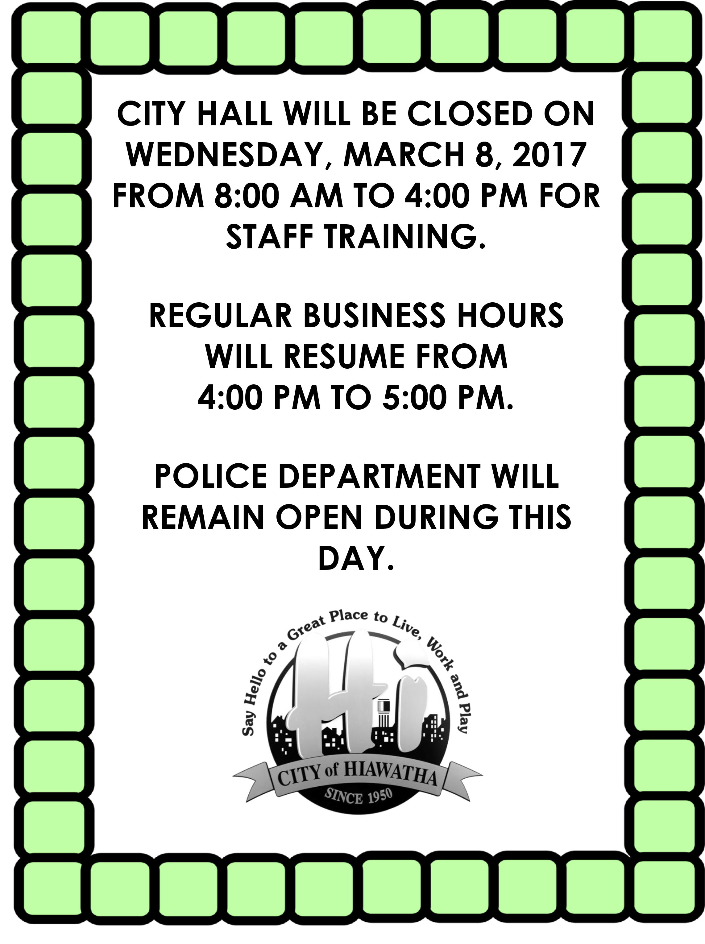 Events City of Hiawatha, IA