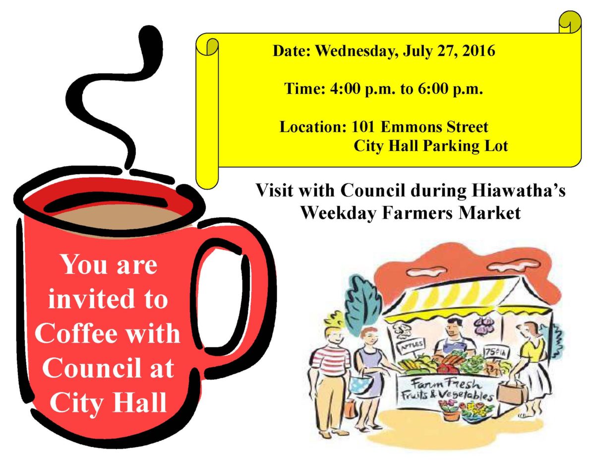 Coffee with Council at City Hall City of Hiawatha News