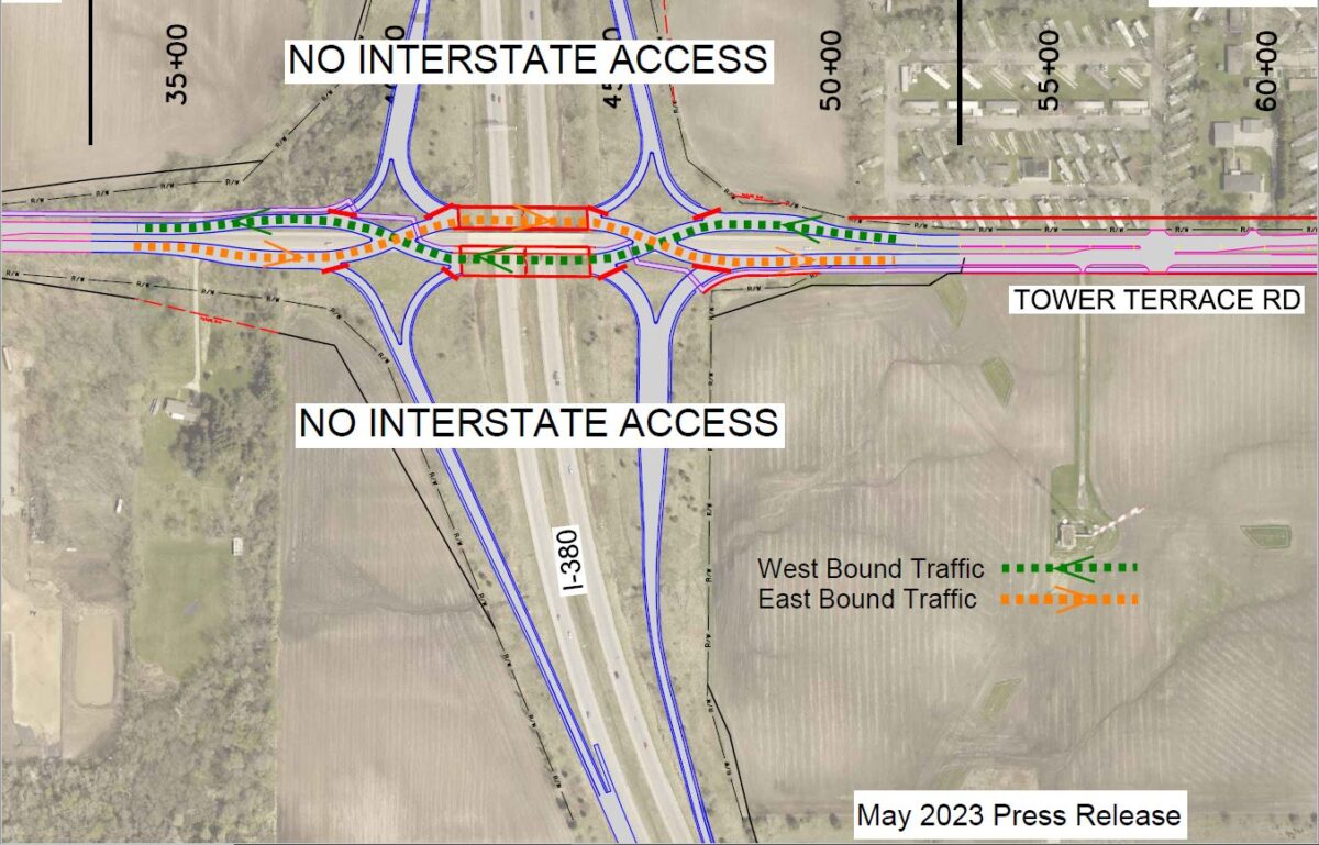 Traffic Signals operational on Tower Terrace Road over I-380