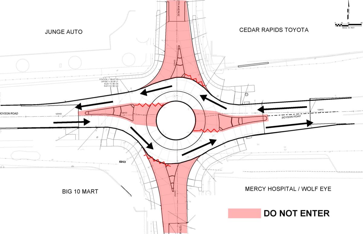 Boyson Road from Boyson Loop to I380 Lane Shift for Intersection Improvements
